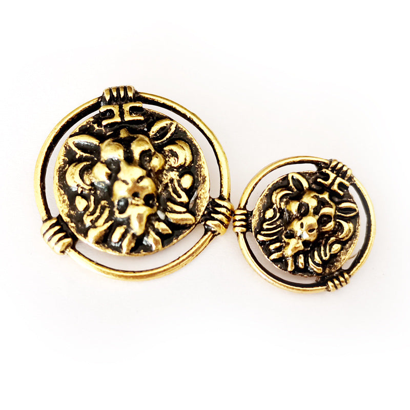 Vauissi 环保服装辅料圆形金属纽扣立体图案logo纽扣