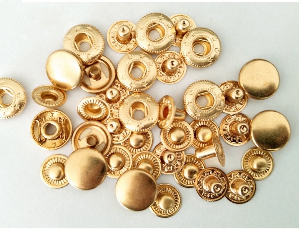 Vauissi 环保服装辅料金属铜质圆形四合扣暗扣