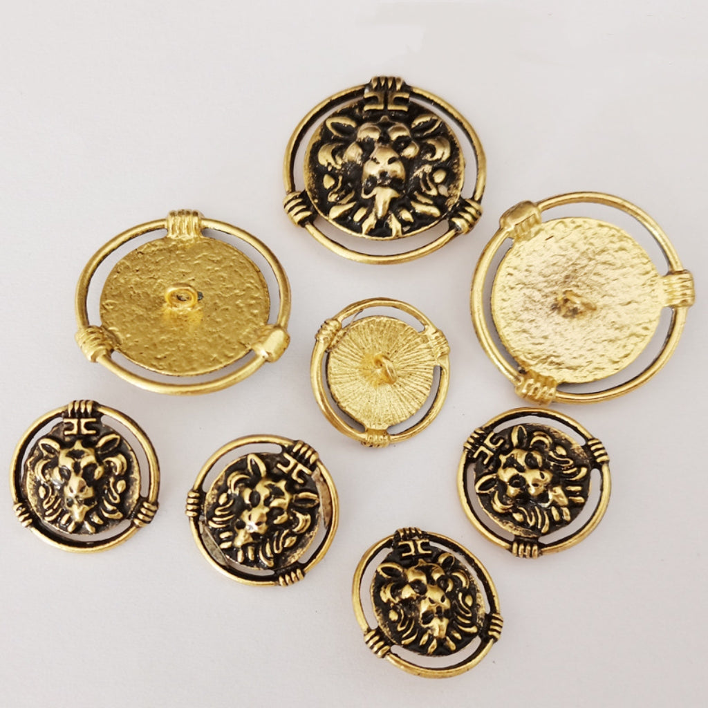 Vauissi 环保服装辅料圆形金属纽扣立体图案logo纽扣