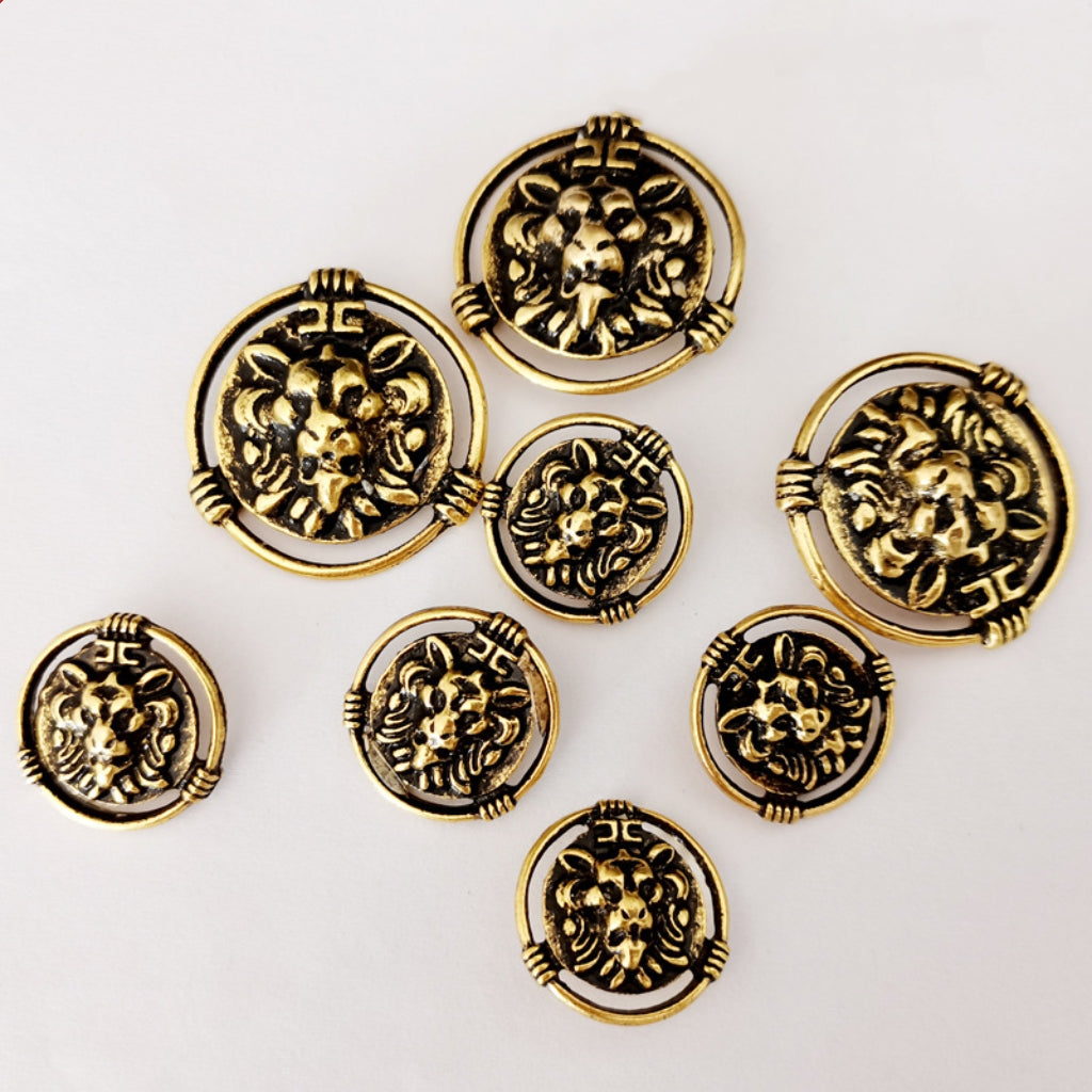 Vauissi 环保服装辅料圆形金属纽扣立体图案logo纽扣