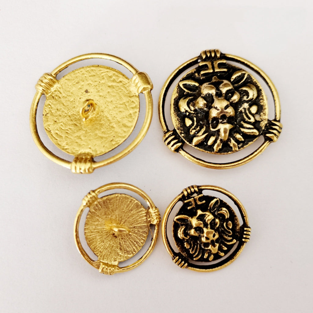 Vauissi 环保服装辅料圆形金属纽扣立体图案logo纽扣