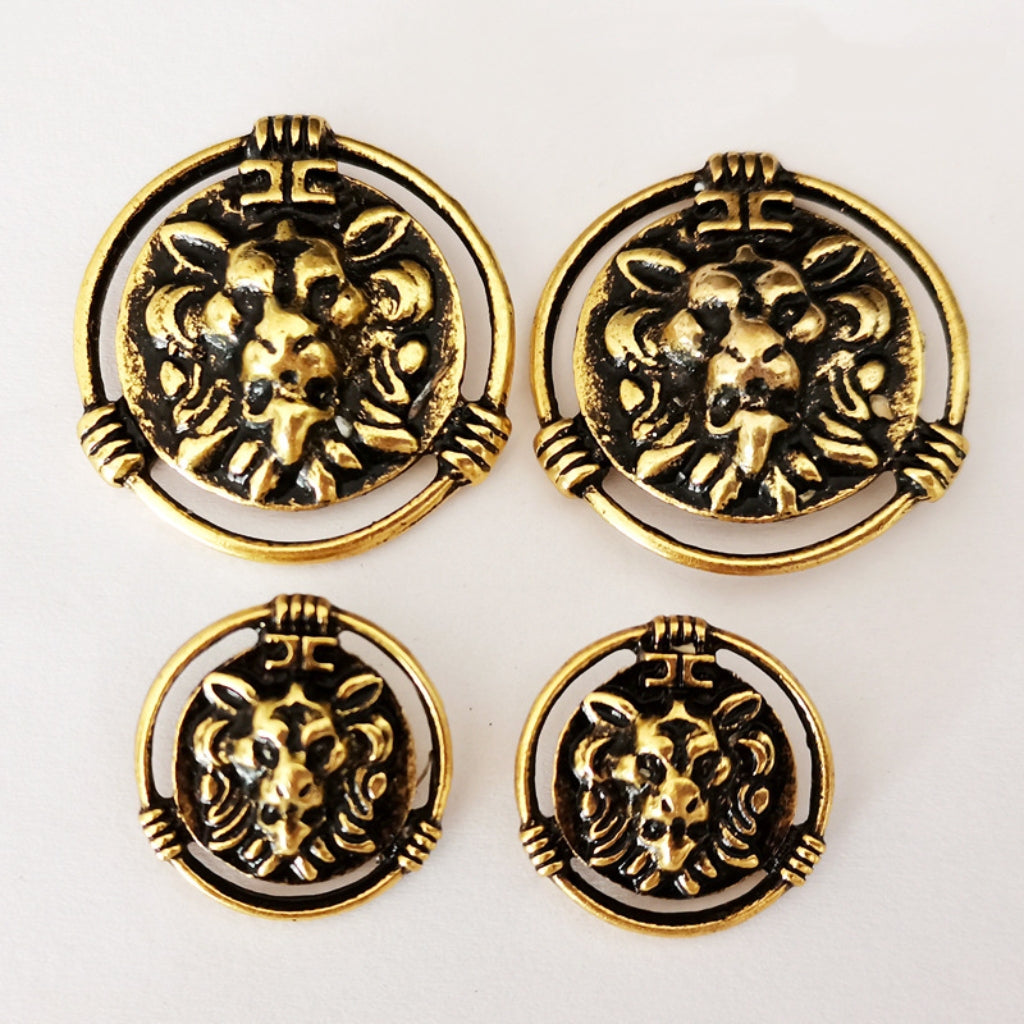 Vauissi 环保服装辅料圆形金属纽扣立体图案logo纽扣