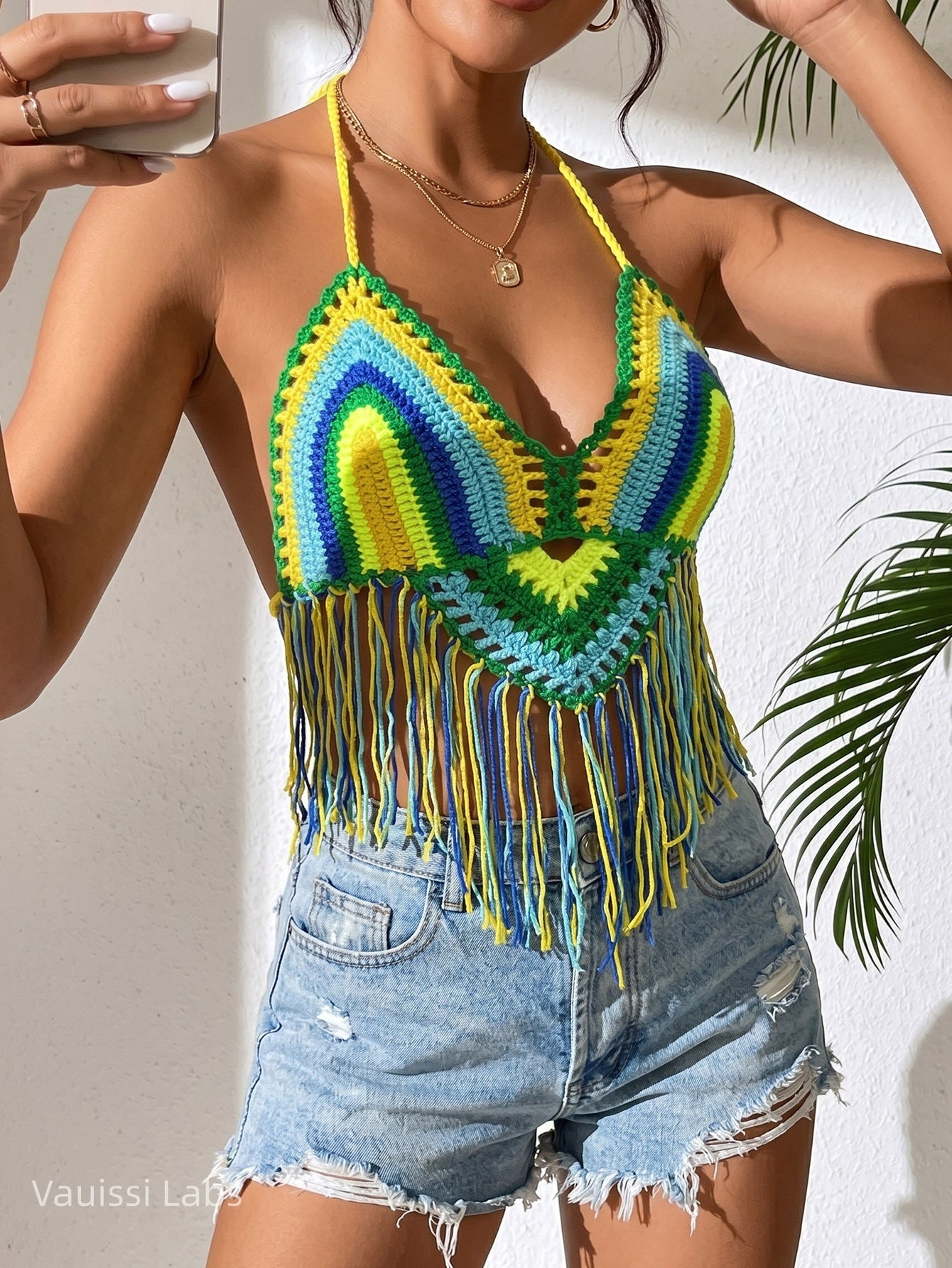 【Vauissi Labs】cool girl fashion lady knit bikini top