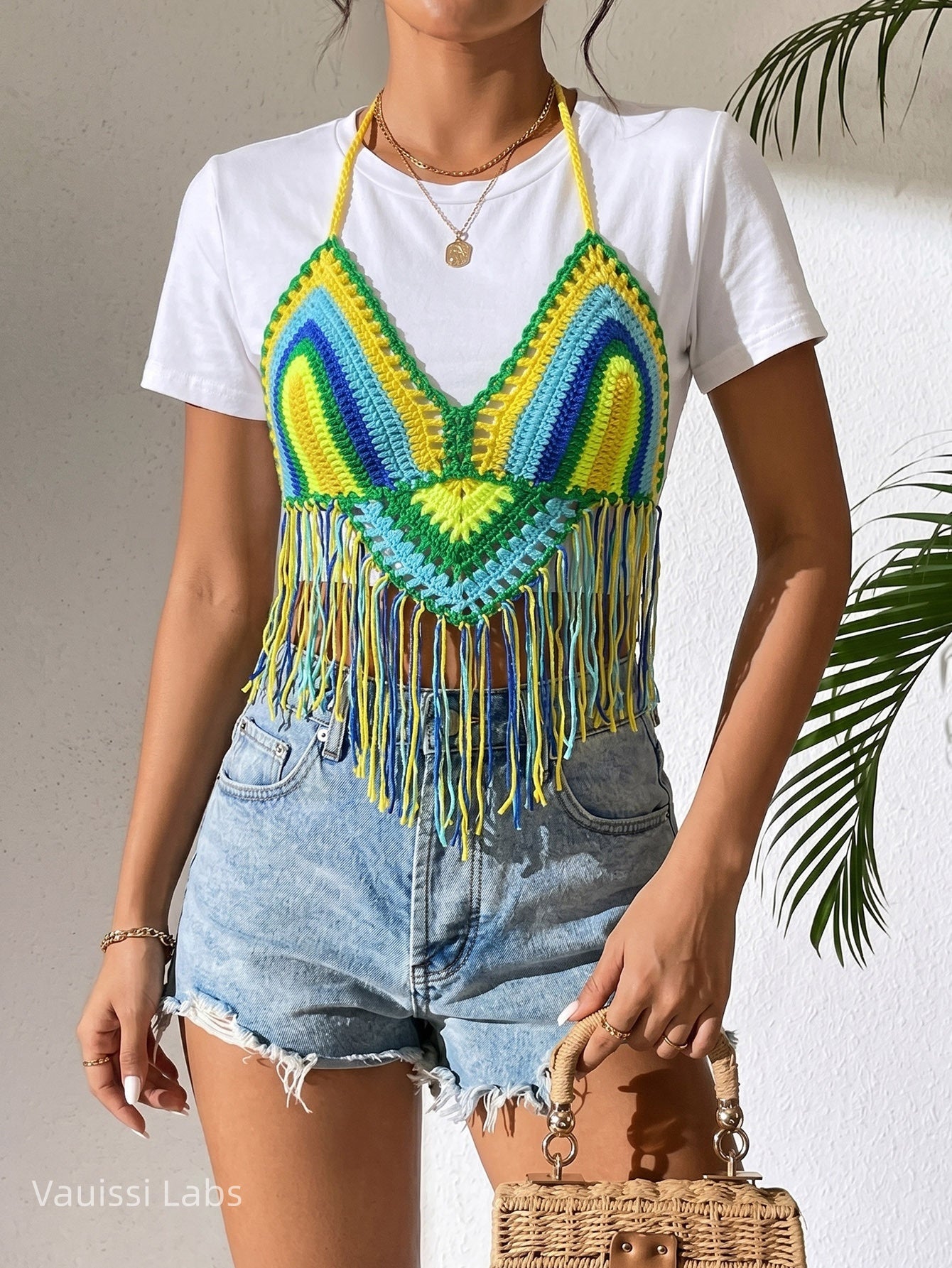 【Vauissi Labs】cool girl fashion lady knit bikini top