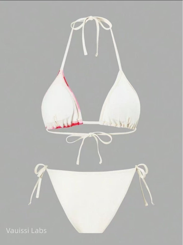 Vauissi colorful art Bikini Set 3pieces