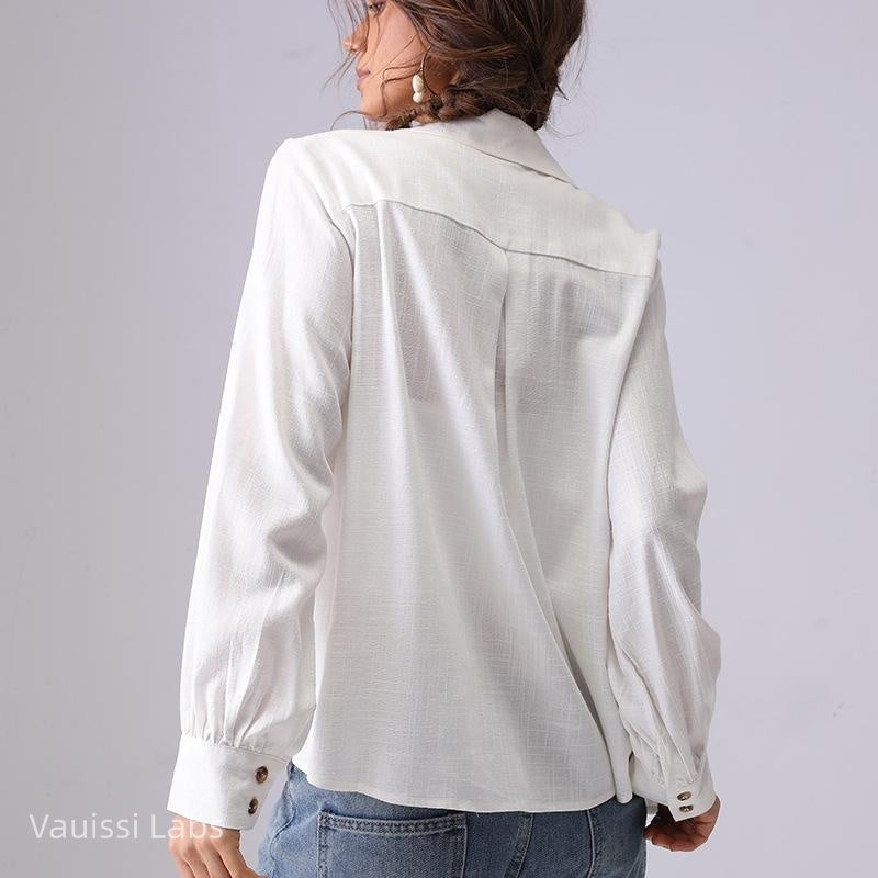 Vauissi Hollow-out Embroidered Shirt