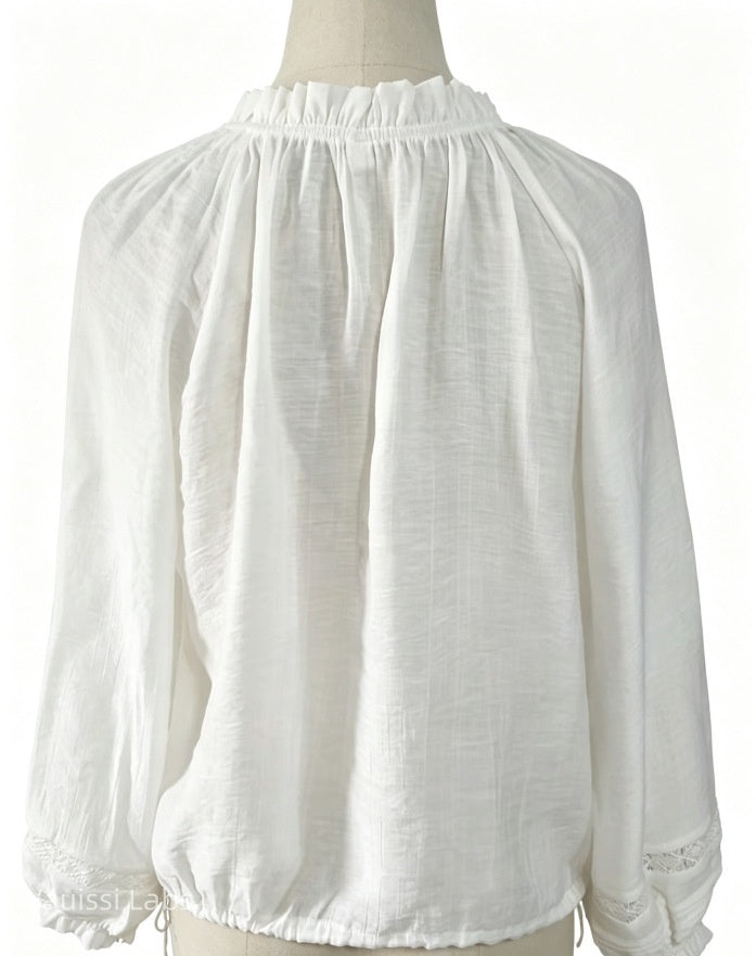 Vauissi Vintage Cotton White Shirt