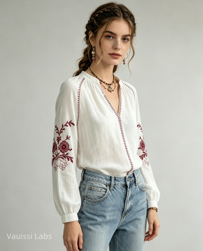 Vauissi embroidered shirt