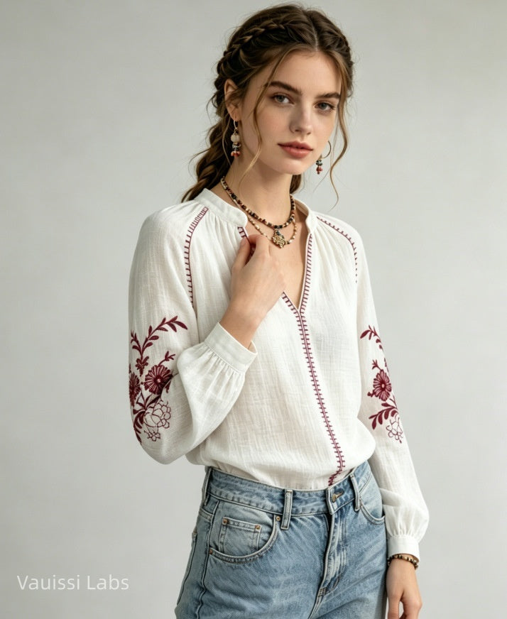 Vauissi embroidered shirt