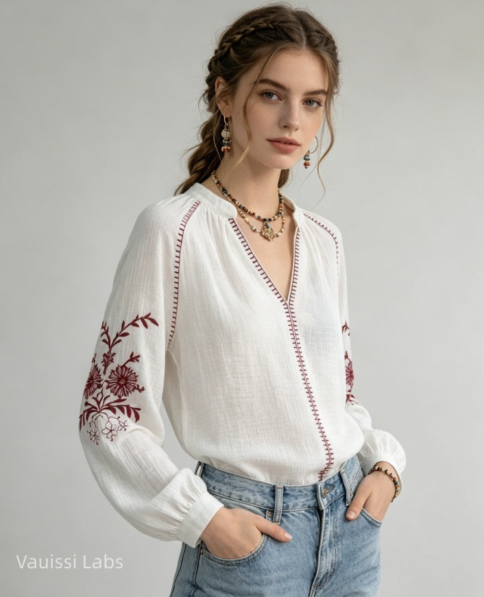 Vauissi embroidered shirt