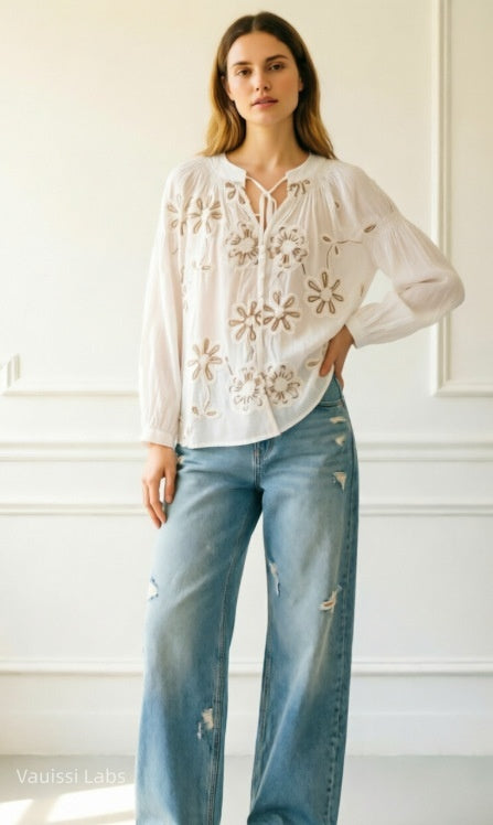 Vauissi vintage embroidered shirt