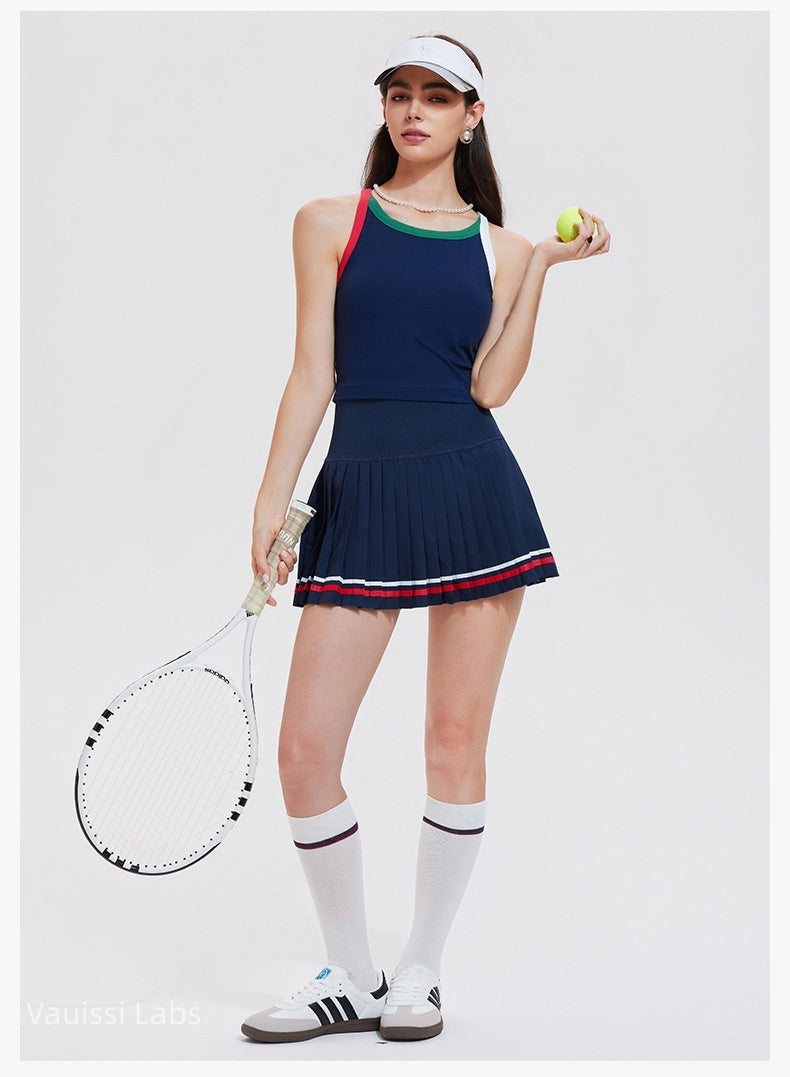 [Vauissi Labs] Sport Vest & Pleated Short Skirt Tennis Set