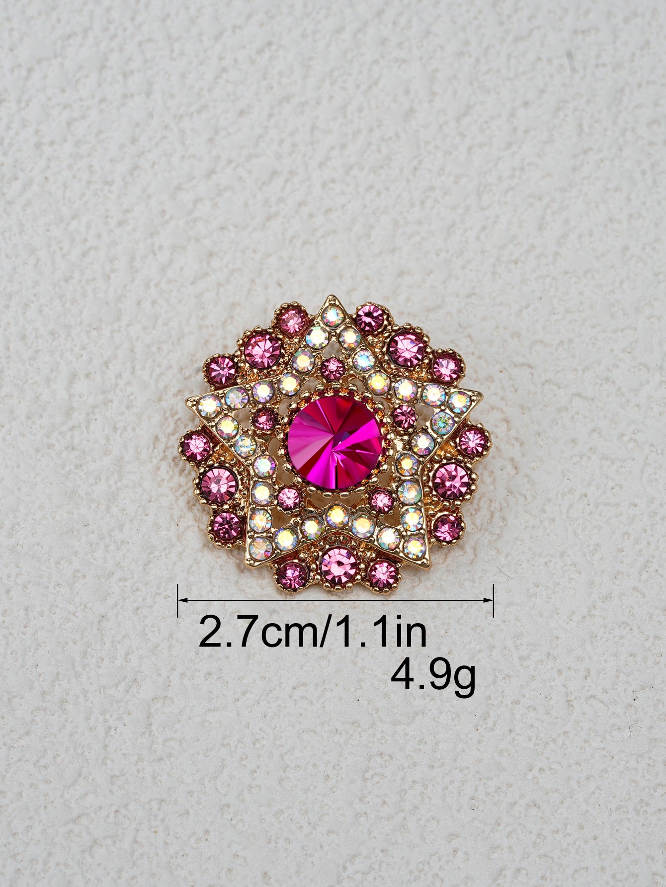 Baroque Metal Rhinestone Buttons - Eco-Friendly Decoration (10pcs)