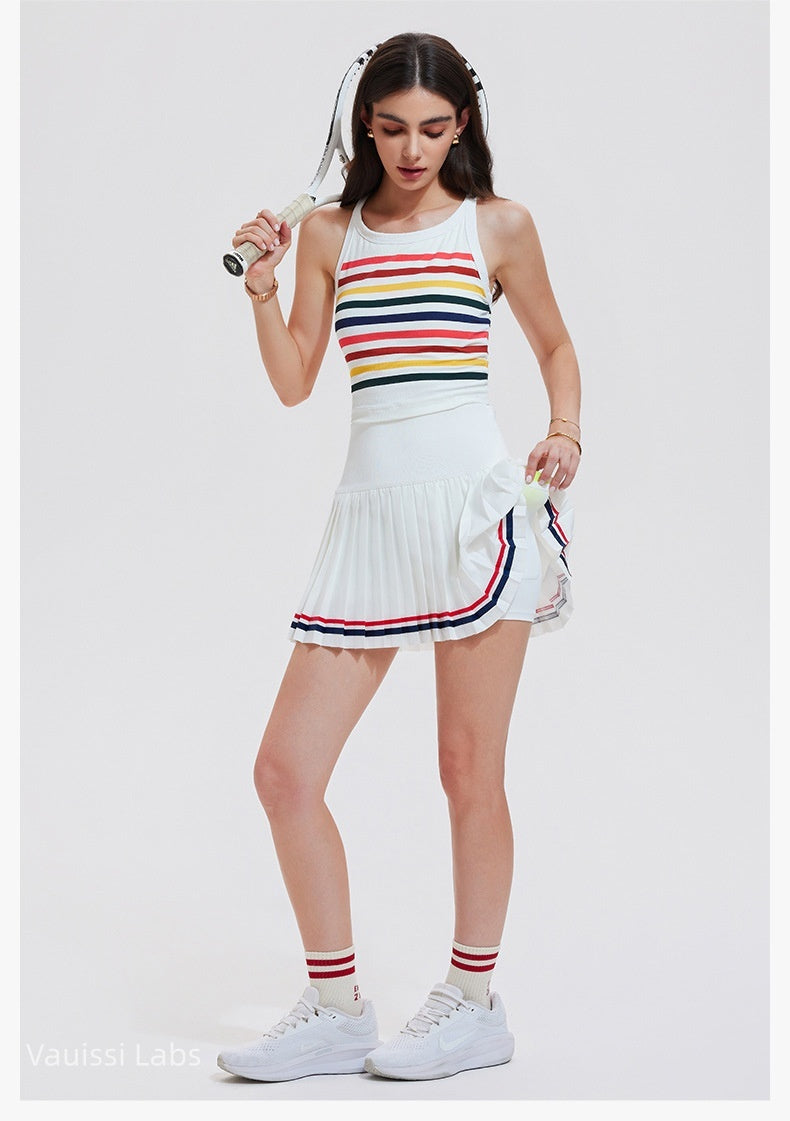 [Vauissi Labs] Sport Vest & Pleated Short Skirt Tennis Set