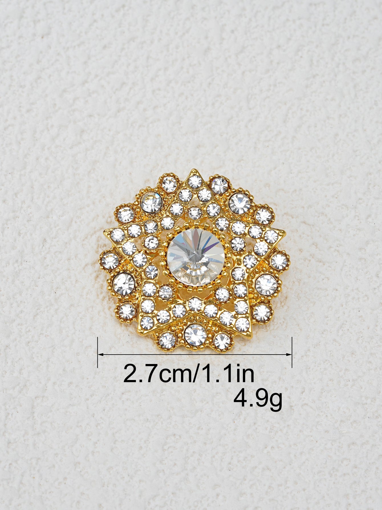 Baroque Metal Rhinestone Buttons - Eco-Friendly Decoration (10pcs)