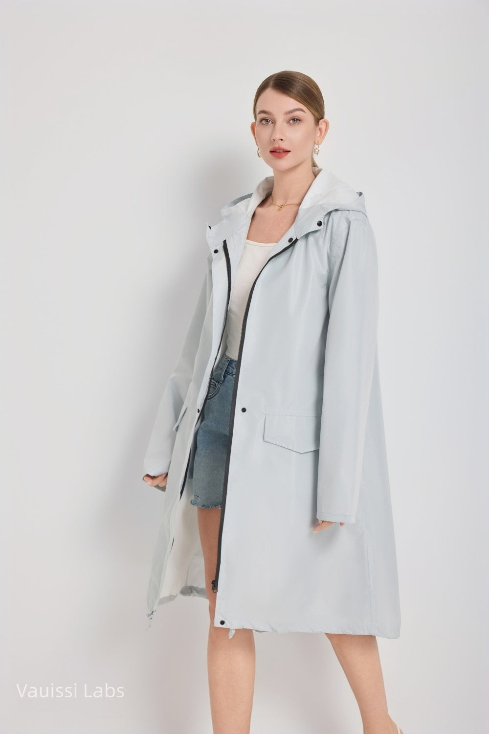 [Vauissi Labs] Solid Color Fashion Portable Raincoat