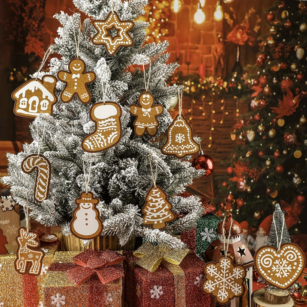 Vauissi Christmas ornaments, holiday decorations, home decorations, birthday decorations, party decorations, wooden ornaments, hanging decorations