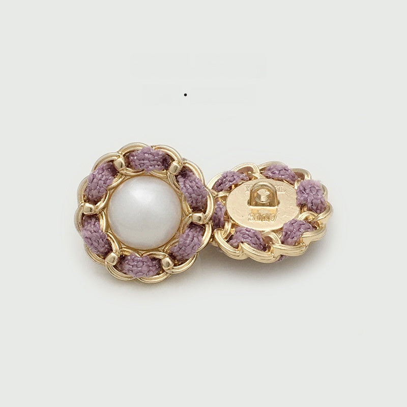 Pearl  Diamond Cloth Metal Button Clothing Button Decorative Button
