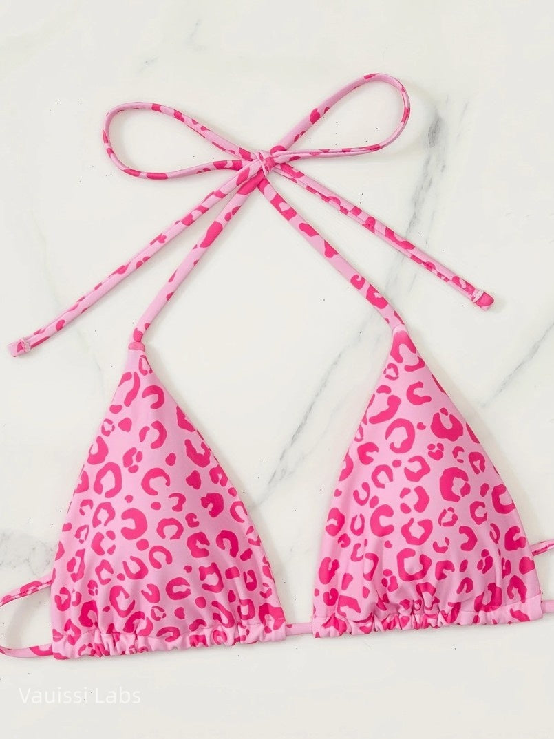 [Vauissi Labs] Pink Leopard Print Bikini