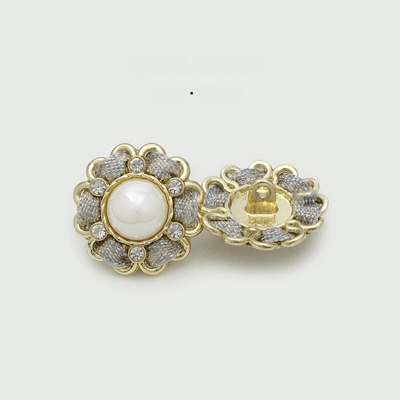 Pearl  Diamond Cloth Metal Button Clothing Button Decorative Button