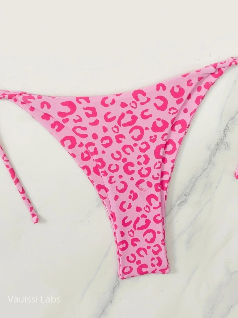 [Vauissi Labs] Pink Leopard Print Bikini