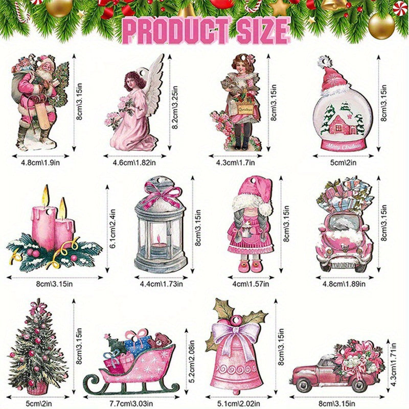 Vauissi Christmas ornaments, holiday decorations, home decorations, birthday decorations, party decorations, wooden ornaments, hanging decorations