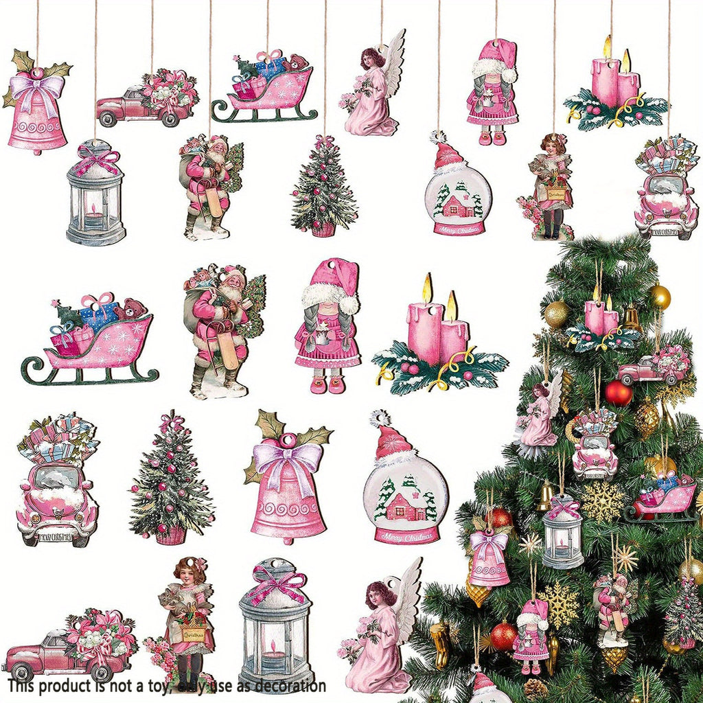 Vauissi Christmas ornaments, holiday decorations, home decorations, birthday decorations, party decorations, wooden ornaments, hanging decorations