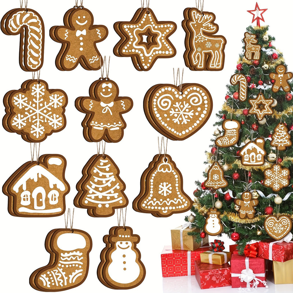 Vauissi Christmas ornaments, holiday decorations, home decorations, birthday decorations, party decorations, wooden ornaments, hanging decorations
