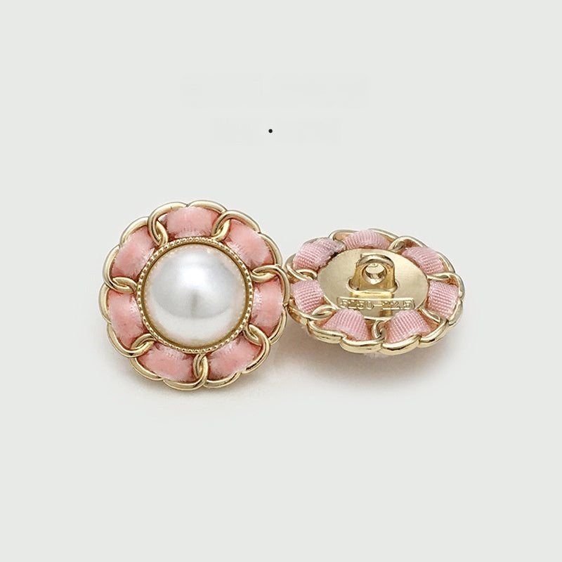 Pearl  Diamond Cloth Metal Button Clothing Button Decorative Button