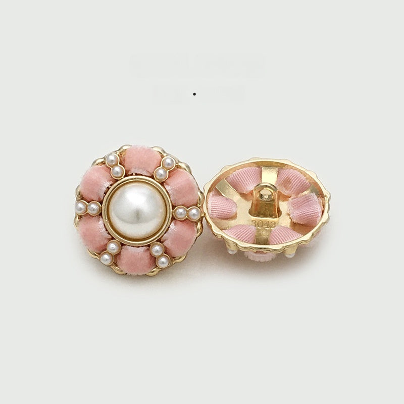 Pearl  Diamond Cloth Metal Button Clothing Button Decorative Button