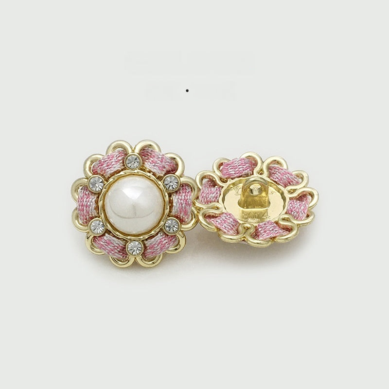Pearl  Diamond Cloth Metal Button Clothing Button Decorative Button