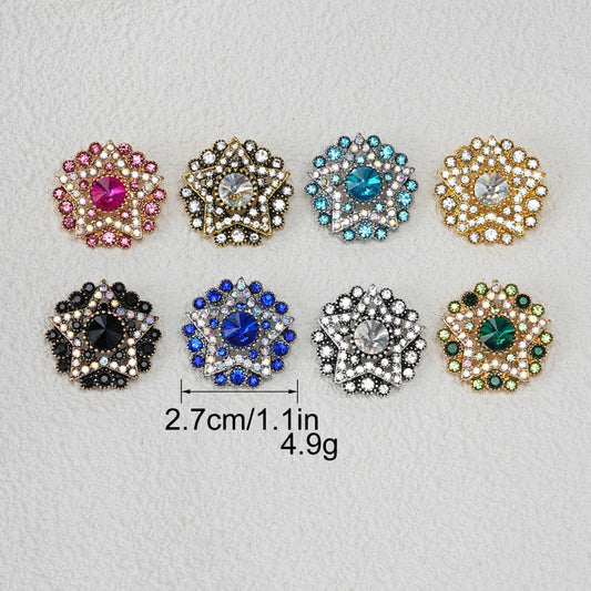 Baroque Metal Rhinestone Buttons - Eco-Friendly Decoration (10pcs)