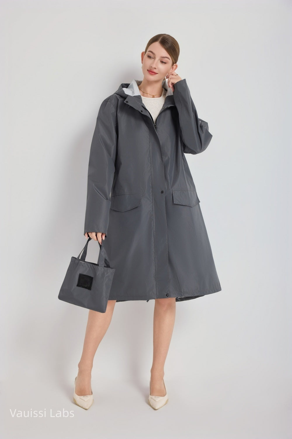[Vauissi Labs] Solid Color Fashion Portable Raincoat
