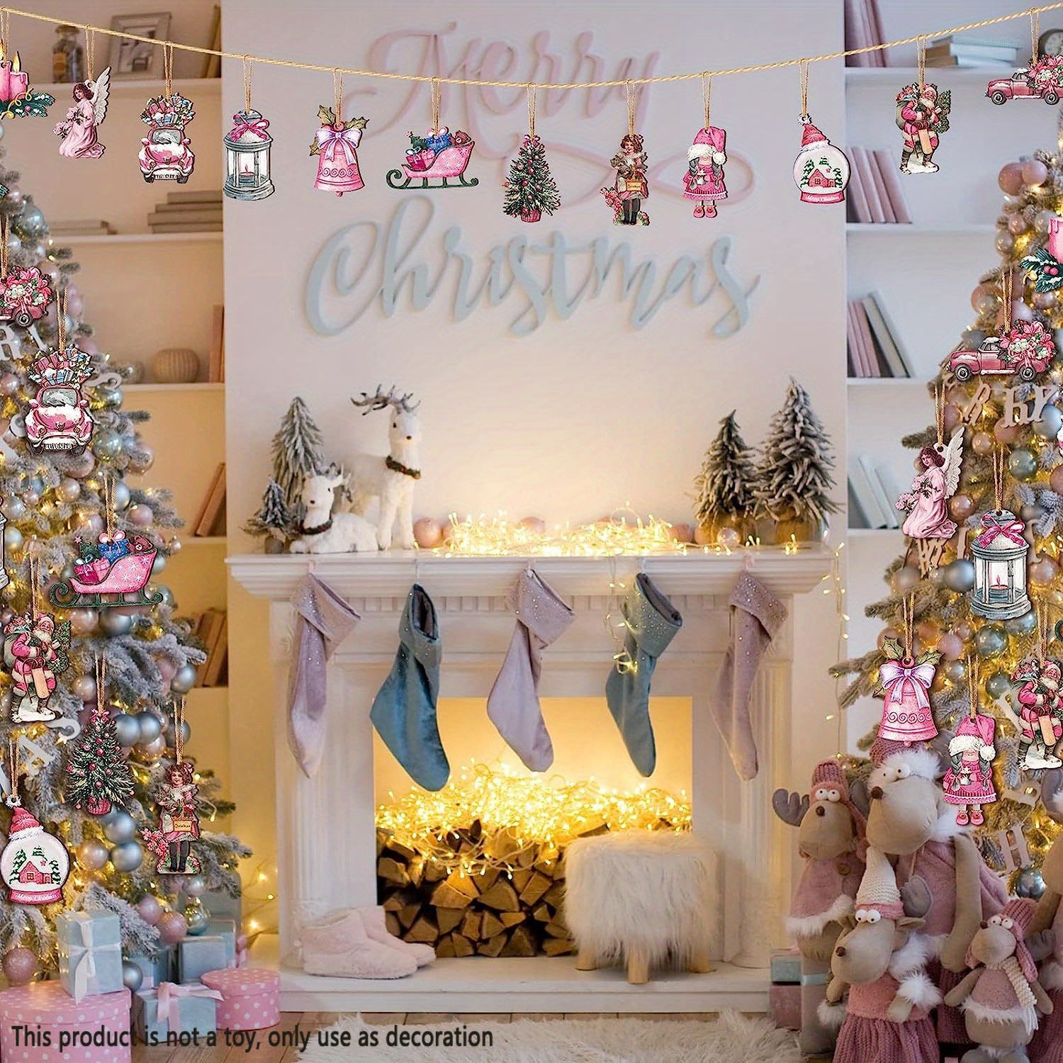 Vauissi Christmas ornaments, holiday decorations, home decorations, birthday decorations, party decorations, wooden ornaments, hanging decorations