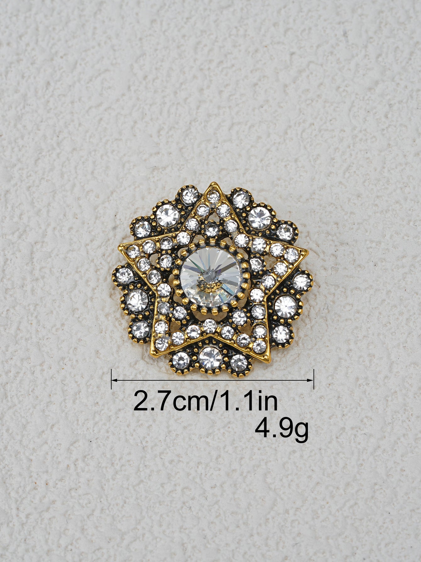 Baroque Metal Rhinestone Buttons - Eco-Friendly Decoration (10pcs)