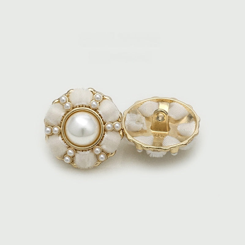 Pearl  Diamond Cloth Metal Button Clothing Button Decorative Button
