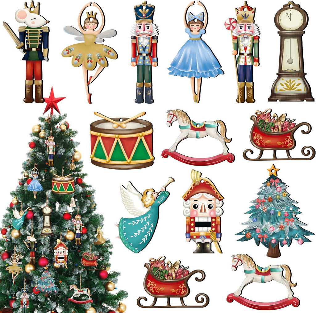 Vauissi Christmas ornaments, holiday decorations, home decorations, birthday decorations, party decorations, wooden ornaments, hanging decorations
