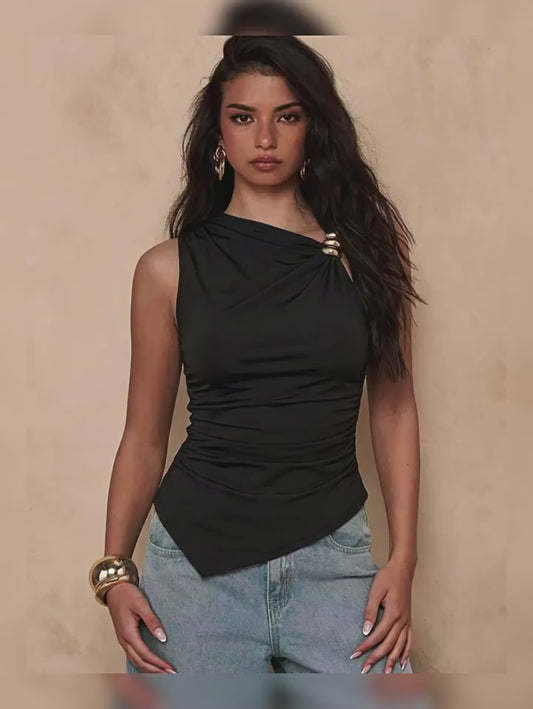 【Vauissi Labs】cool girl fashion lady off-shoulder top